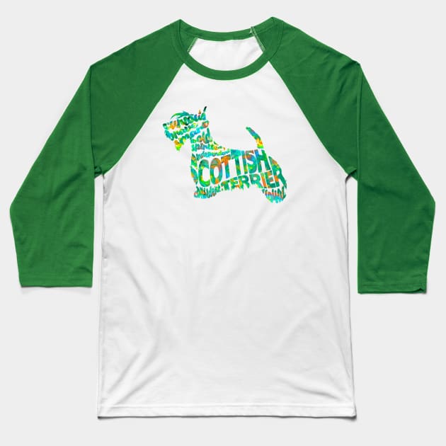 Scottish Terrier Baseball T-Shirt by inspirowl